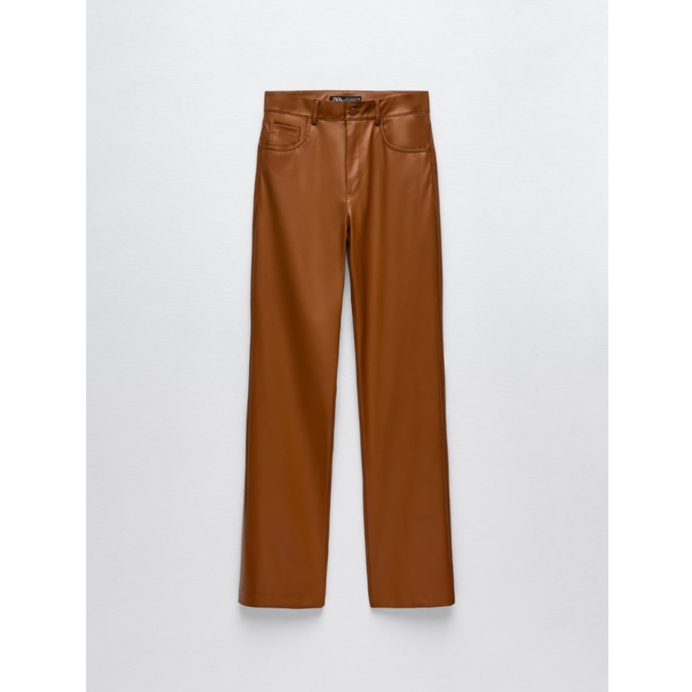 NWT Zara Faux Leather Straight Pants - Size Small